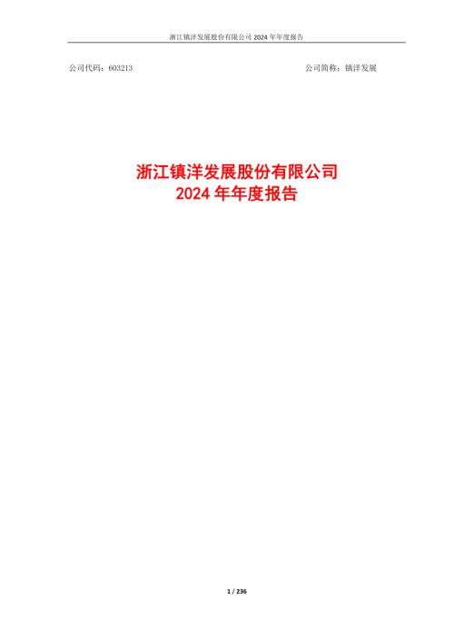 镇洋发展：浙江镇洋发展股份有限公司2024年年度报告.pdf
