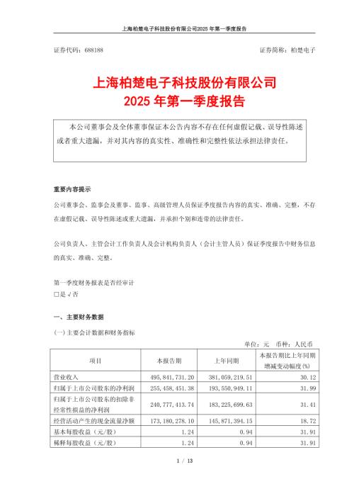 柏楚电子：2025年第一季度报告.pdf