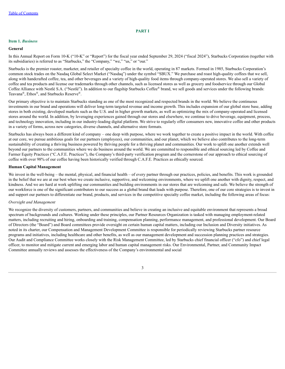 星巴克Starbucks Corp. （SBUX） 2024财年10-K年度报告「NASDAQ」（英文版）（148页）.pdf_第6页