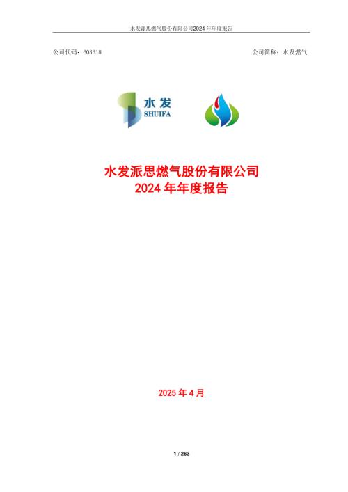 水发燃气：水发派思燃气股份有限公司2024年年度报告.PDF