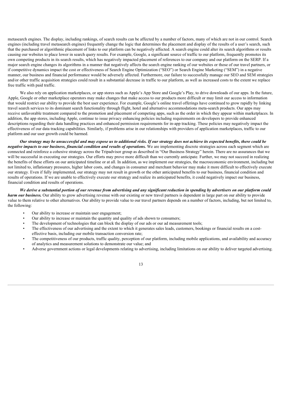 猫途鹰TripAdvisor Inc (TRIP) 2023年10-K年度报告「NASDAQ」（英文版）（145页）.pdf_第15页