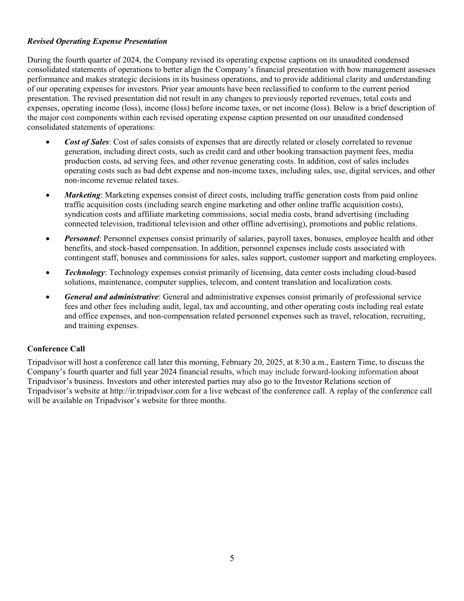 猫途鹰TripAdvisor Inc (TRIP) 2024年第四季度及全年业绩报告「NASDAQ」（英文版）（16页）.pdf_第5页