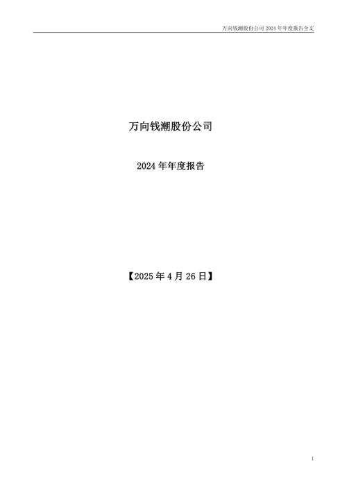 万向钱潮：2024年年度报告.PDF