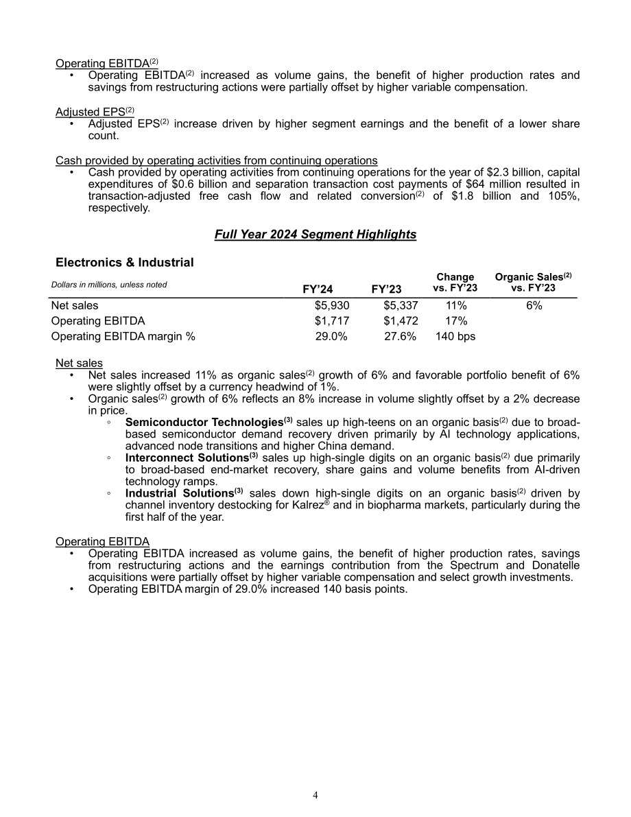 杜邦公司DuPont（DD）2024年第四季度及全年业绩报告「NYSE」（英文版）（16页）.pdf_第4页