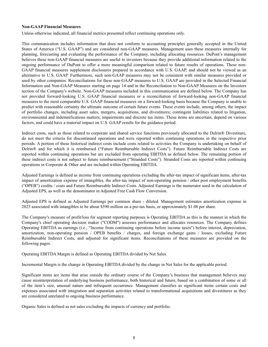 杜邦公司DuPont（DD）2024年第四季度及全年业绩报告「NYSE」（英文版）（16页）.pdf_第8页
