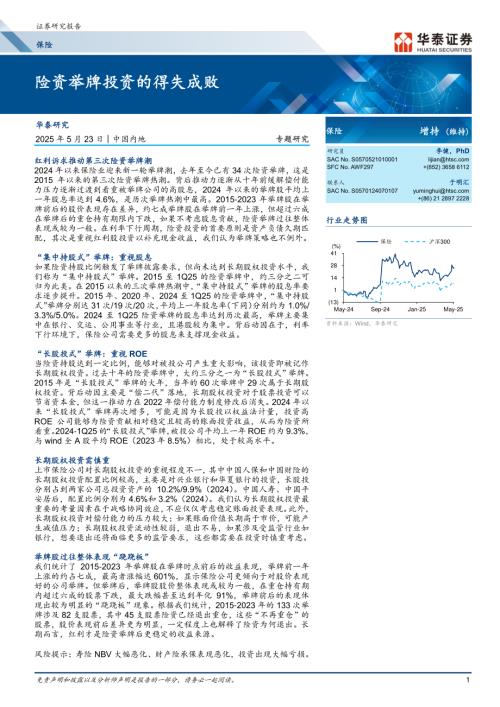 保险行业专题研究：险资举牌投资的得失成败-250523（27页）.pdf