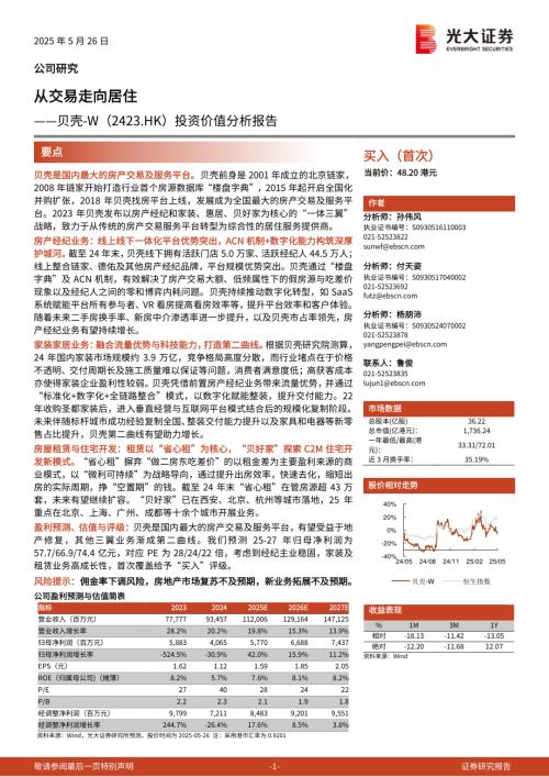 贝壳~W-港股公司投资价值分析报告：从交易走向居住-250526（37页）.pdf