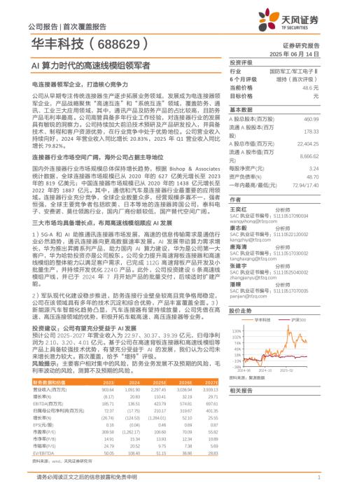 华丰科技-公司研究报告-AI算力时代的高速线模组领军者-250614（22页）.pdf