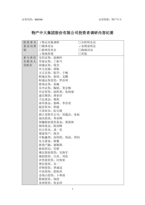 物产中大：物产中大投资者调研内容纪要.pdf