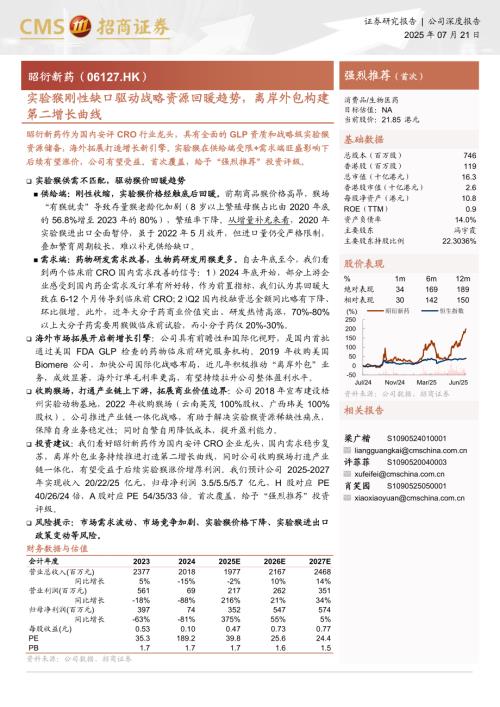 昭衍新药-港股公司研究报告-实验猴刚性缺口驱动战略资源回暖趋势离岸外包构建第二增长曲线-250721（19页）.pdf