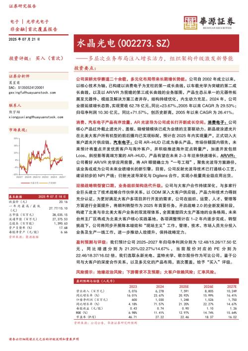 水晶光电-公司研究报告-多层次业务布局注入增长活力组织架构升级激发新势能-250721（42页）.pdf