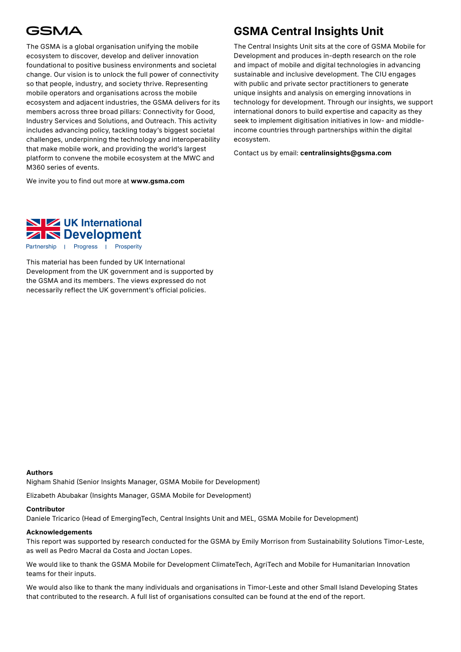 GSMA：2025东帝汶气候科技：气候适应与韧性强化研究报告（英文版）（68页）.pdf_第2页