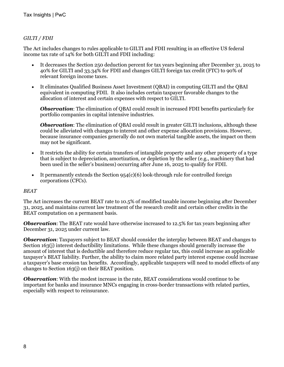 普华永道：2025《大而美法案》对金融服务业的影响研究报告（英文版）（12页）.pdf_第8页