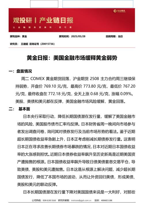 【国金期货】黄金日报：美国金融市场缓释黄金弱势-250528（3页）.pdf