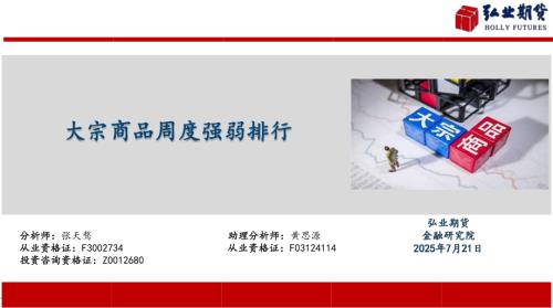 【弘业期货】大宗商品周度强弱排行-250721（17页）.pdf