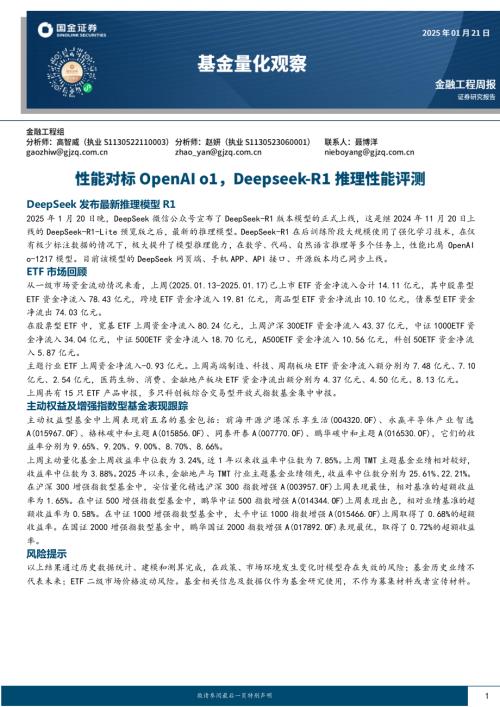 【国金证券】基金量化观察：性能对标OpenAI o1，Deepseek-R1推理性能评测-250121（16页）.pdf