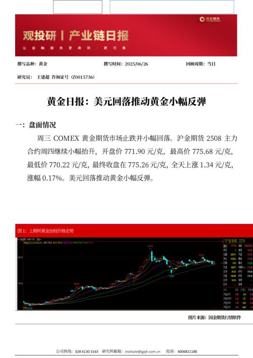 【国金期货】黄金日报：美元回落推动黄金小幅反弹-250619（3页）.pdf