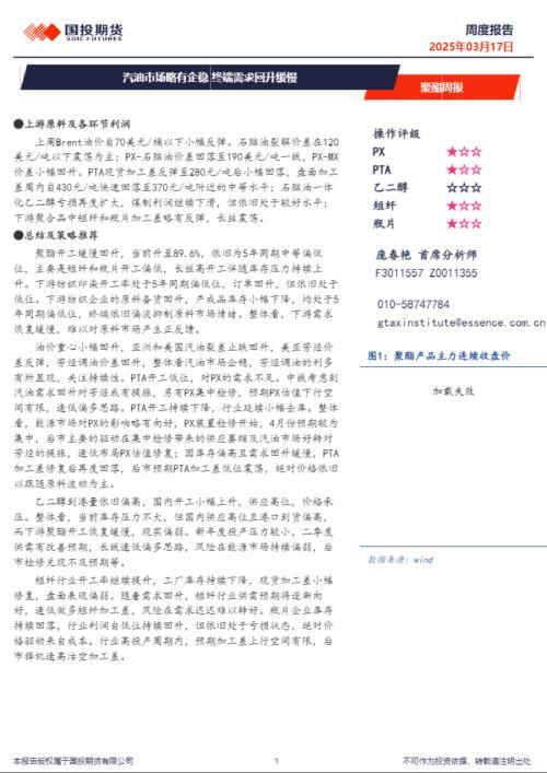 【国投期货】聚酯周报：汽油市场略有企稳 终端需求回升缓慢-250317（10页）.pdf