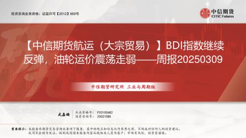 【中信期货】航运（大宗贸易）周报：BDI指数继续反弹，油轮运价震荡走弱-250309（39页）.pdf