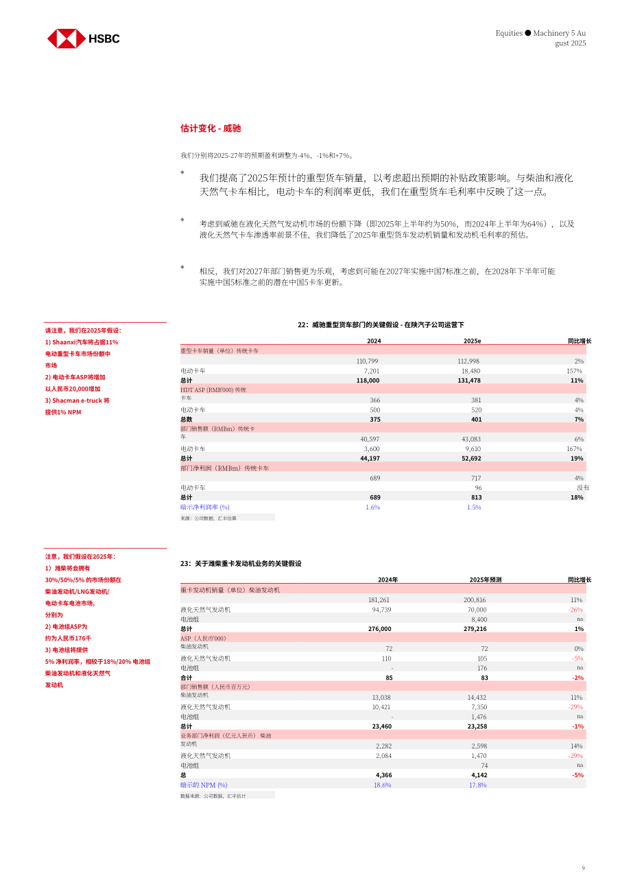 汇丰：中国重卡行业研究：销量超预期强劲增长 电动化渗透提速-250805 (23页）.pdf_第9页