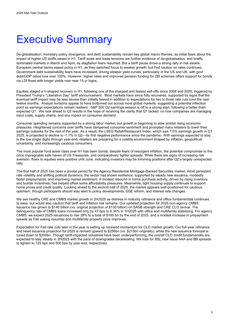 LSEG：2025年年中全球展望报告：宏观经济、股票、零售、基金、RMBS、CMBS和CLO七大领域分析（英文版）（59页）.pdf_第3页