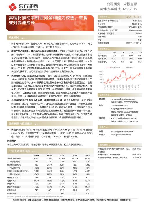 【东方证券】高端化推动手机业务盈利能力改善，车载业务高速成长-250821（5页）.pdf