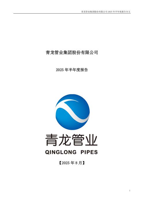青龙管业：2025年半年度报告.PDF