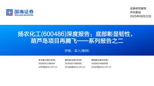 扬农化工（600486）-A股公司深度报告：底部彰显韧性葫芦岛项目再腾飞——系列报告之二-250822（67页）.pdf
