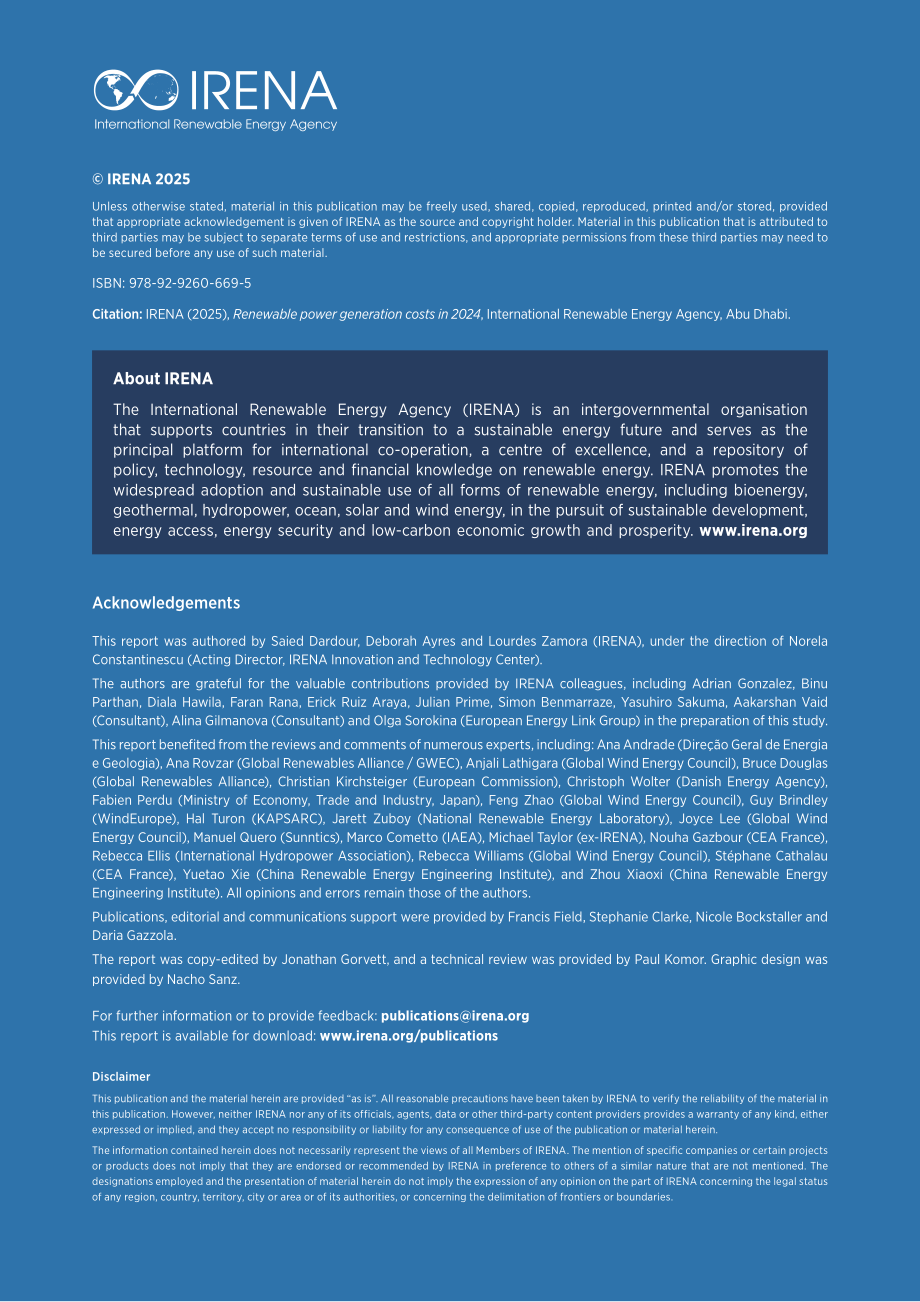 国际可再生能源署（IRENA）：2024 年可再生能源发电成本报告（英文版）（216页）.pdf_第2页