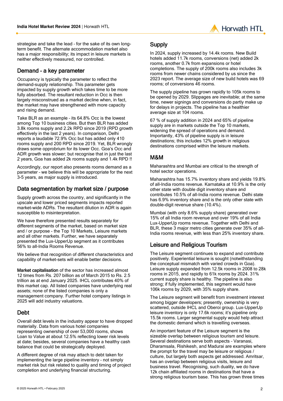 浩华（Horwath HTL）：2024年印度酒店市场回顾报告（英文版）（18页）.pdf_第3页