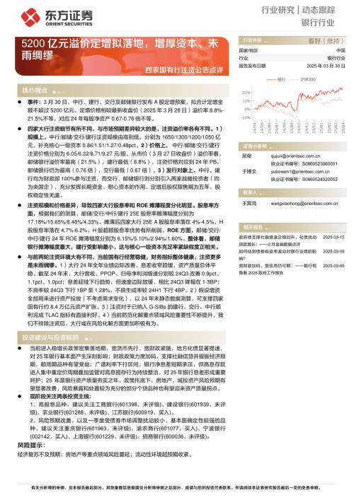 【东方证券】四家国有行注资公告点评：5200亿元溢价定增拟落地，增厚资本、未雨绸缪-250330（4页）.pdf