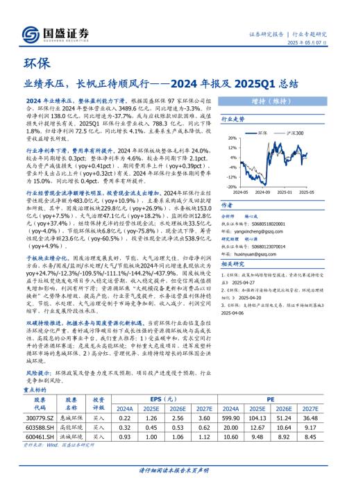 【国盛证券】环保2024年报及2025Q1总结：业绩承压，长帆正待顺风行-250507（22页）.pdf