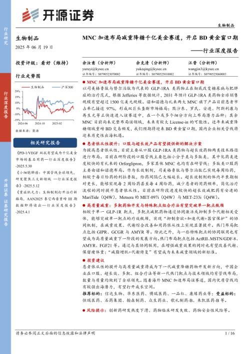 【开源证券】生物制品行业深度报告：MNC加速布局减重降糖千亿美金赛道，开启BD黄金窗口期-250619（16页）.pdf