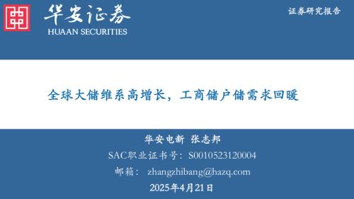 【华安证券】电力设备新能源：全球大储维系高增长，工商储户储需求回暖-250421（32页）.pdf
