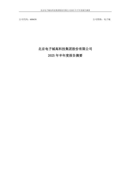 电子城：电子城2025年半年度报告摘要.PDF