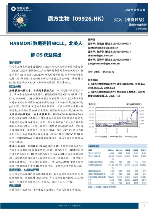 【国金证券】HARMONi数据亮相WCLC，北美人群OS获益突出-250909（4页）.pdf