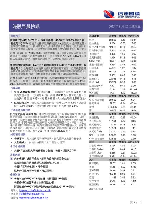 【信达国际控股】港股早晨快讯-250912（10页）.pdf