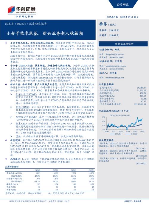 凯莱英（002821）-A股公司深度研究报告：小分子技术筑基新兴业务渐入收获期-250916（32页）.pdf