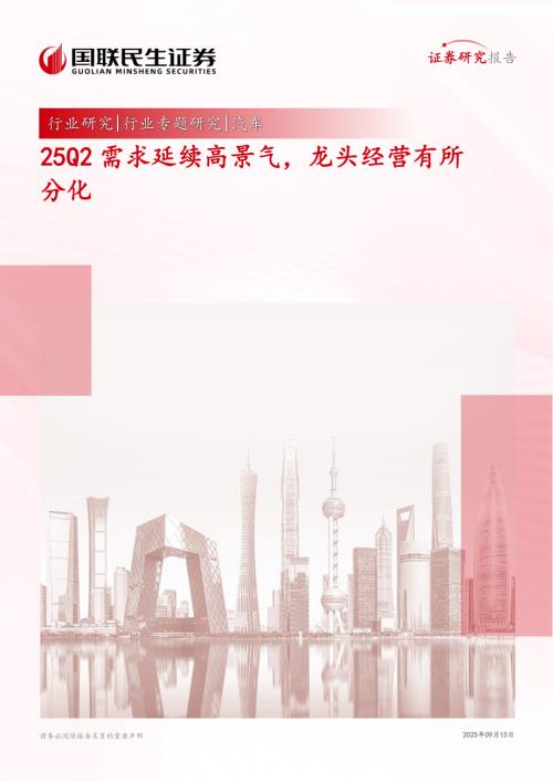汽车行业专题研究：25Q2需求延续高景气龙头经营有所分化-250915（29页）.pdf