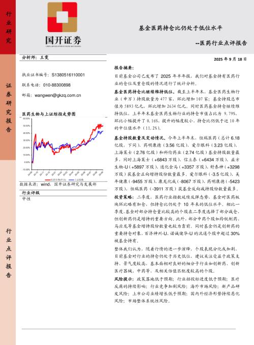 【国开证券】医药行业点评报告：基金医药持仓比仍处于低位水平-250918（4页）.pdf