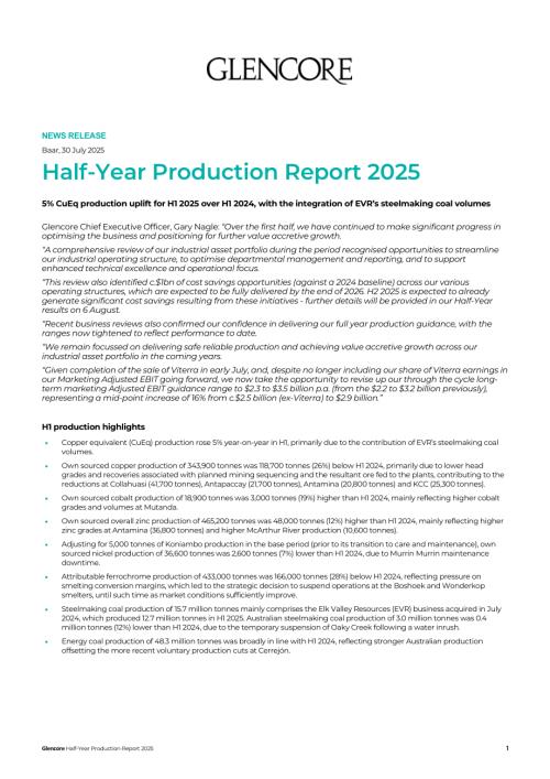 嘉能可Glencore（GLEN）2025年半年度财报「LSE」（英文版）（21页）.pdf