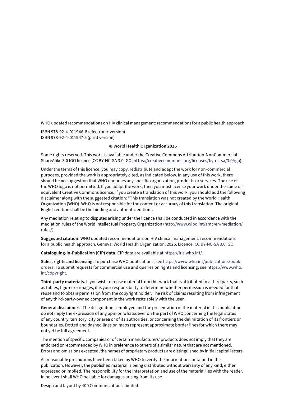 世界卫生组织：2025 HIV临床管理建议报告：基于公共卫生途径的建议（英文版）（108页）.pdf_第4页