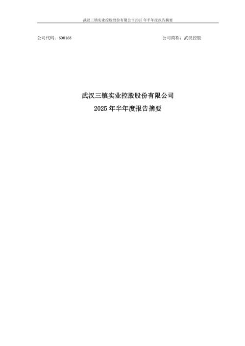 武汉控股：武汉三镇实业控股股份有限公司2025年半年度报告摘要.PDF