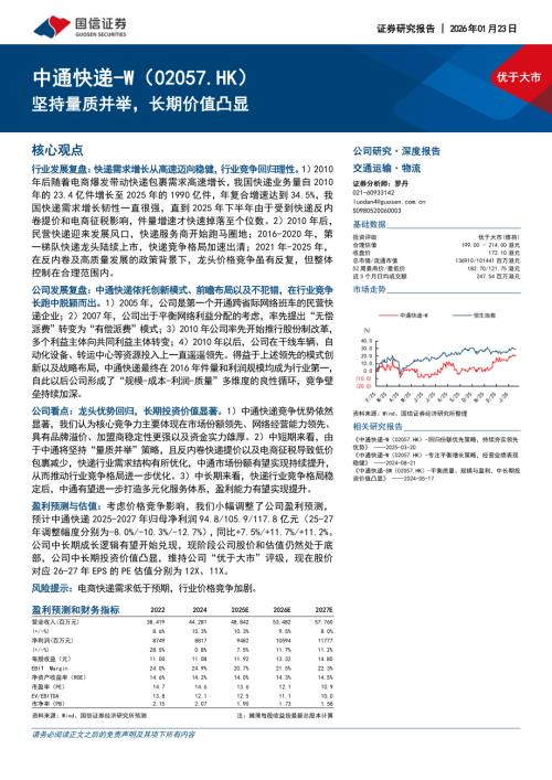 中通快递~W（2057.HK）-港股公司研究报告：坚持量质并举长期价值凸显-260123（33页）.pdf