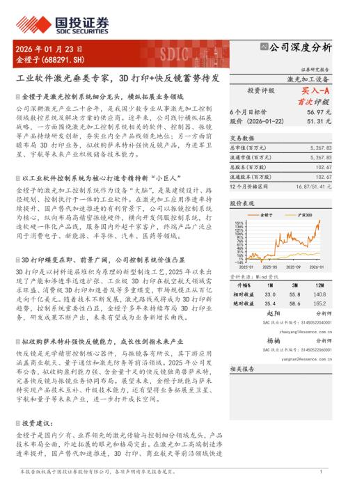 金橙子（688291）-A股公司研究报告：工业软件激光垂类专家3D打印+快反镜蓄势待发-260123（42页）.pdf