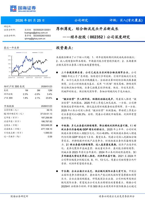 顺丰控股（002352）-A股公司深度研究：厚积薄发综合物流龙头开启新成长-260125（31页）.pdf
