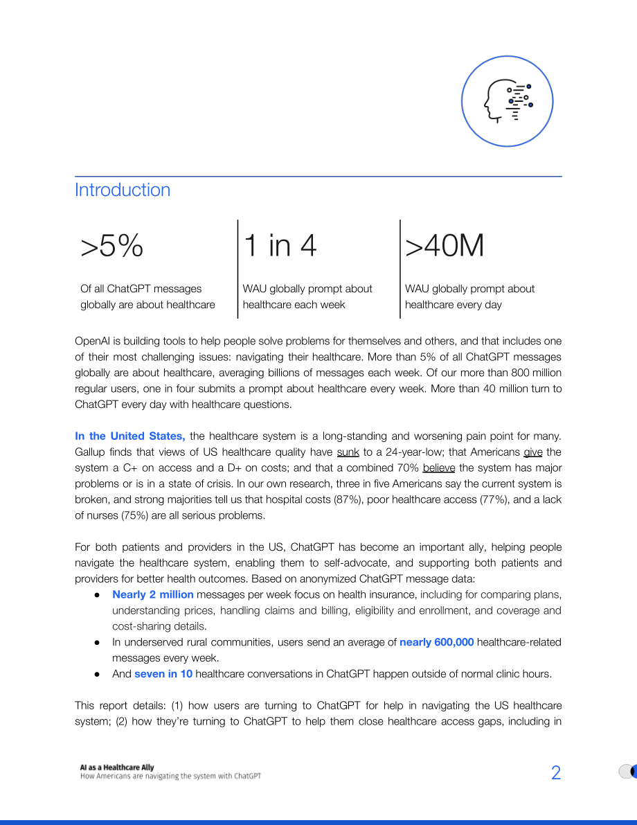 OpenAI：2026 AI：医疗健康得力助手——美国人如何借助ChatGPT驾驭医疗体系研究报告（英文版）（18页）.pdf_第2页