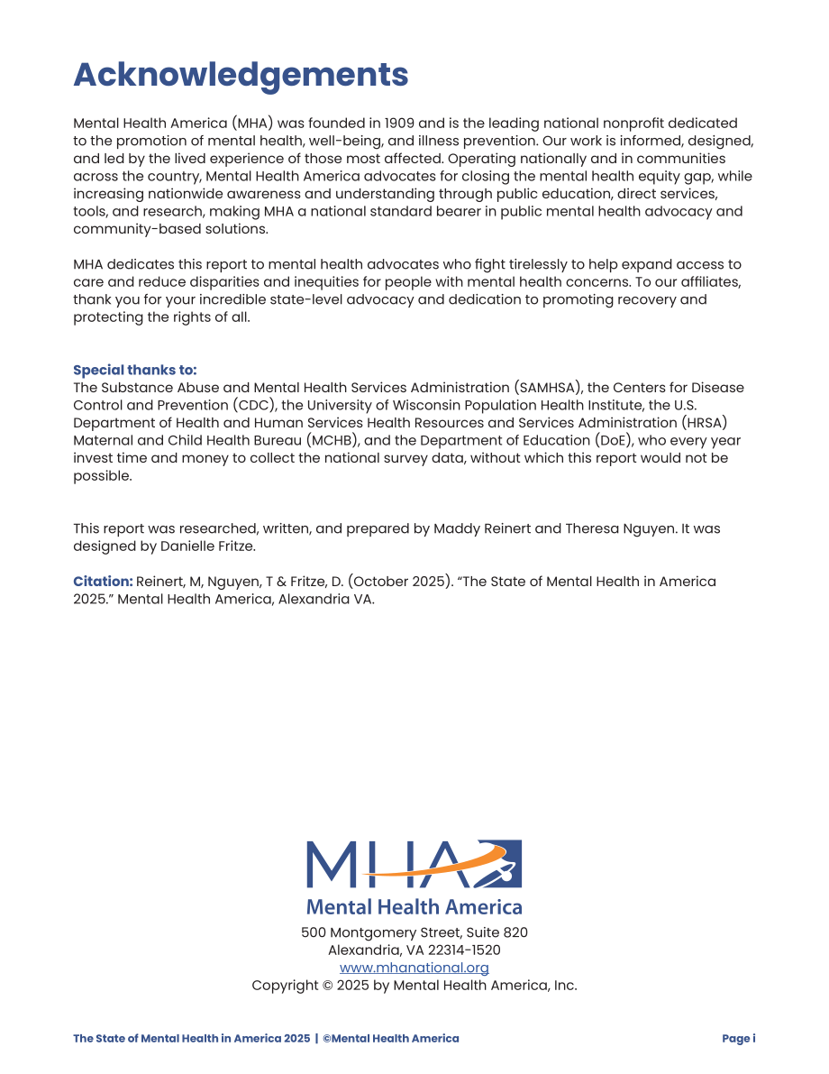 美国心理健康协会（MHA）：2025年美国心理健康报告（英文版）（48页）.pdf_第2页