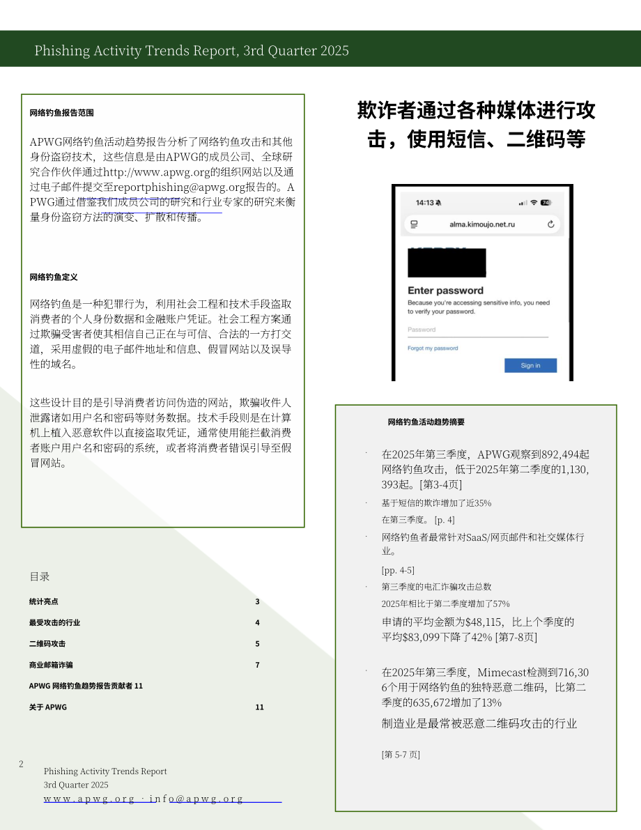 反钓鱼网站工作组（APWG）：2025年第三季度网络钓鱼活动趋势报告（英文版）（12页）.pdf_第2页
