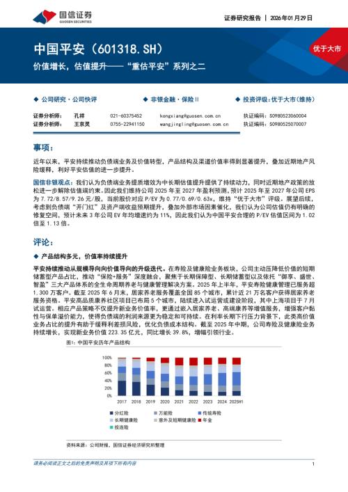 中国平安（601318）-A股公司研究报告：价值增长估值提升——“重估平安”系列之二-260129（7页）.pdf